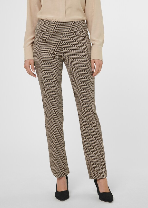 Slip-on trousers in high-quality jacquard