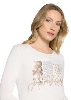 T-shirt en jersey avec imprimé scintillant, devant thumbnail 4