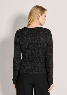 Grobstrickjacke mit Glanzgarn und modischen Knöpfen thumbnail 3
