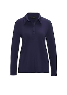 Poloshirt met lange mouwen en sierband bij de knoopsluiting thumbnail 6