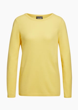 geel Pullover van kasjmier met boothals
