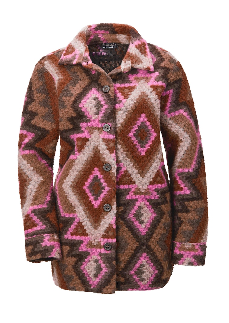 Ethno Hemdjacke mit Wollanteil