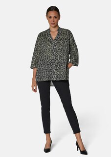 Bluse mit kontraststarkem Print und Fledermausärmeln thumbnail 2