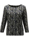 Shirt aus Stretch-Jacquard mit modischen 3/4-Ärmeln thumbnail 1