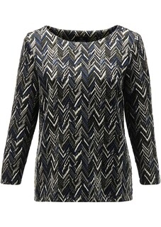 Shirt aus Stretch-Jacquard mit modischen 3/4-Ärmeln thumbnail 1