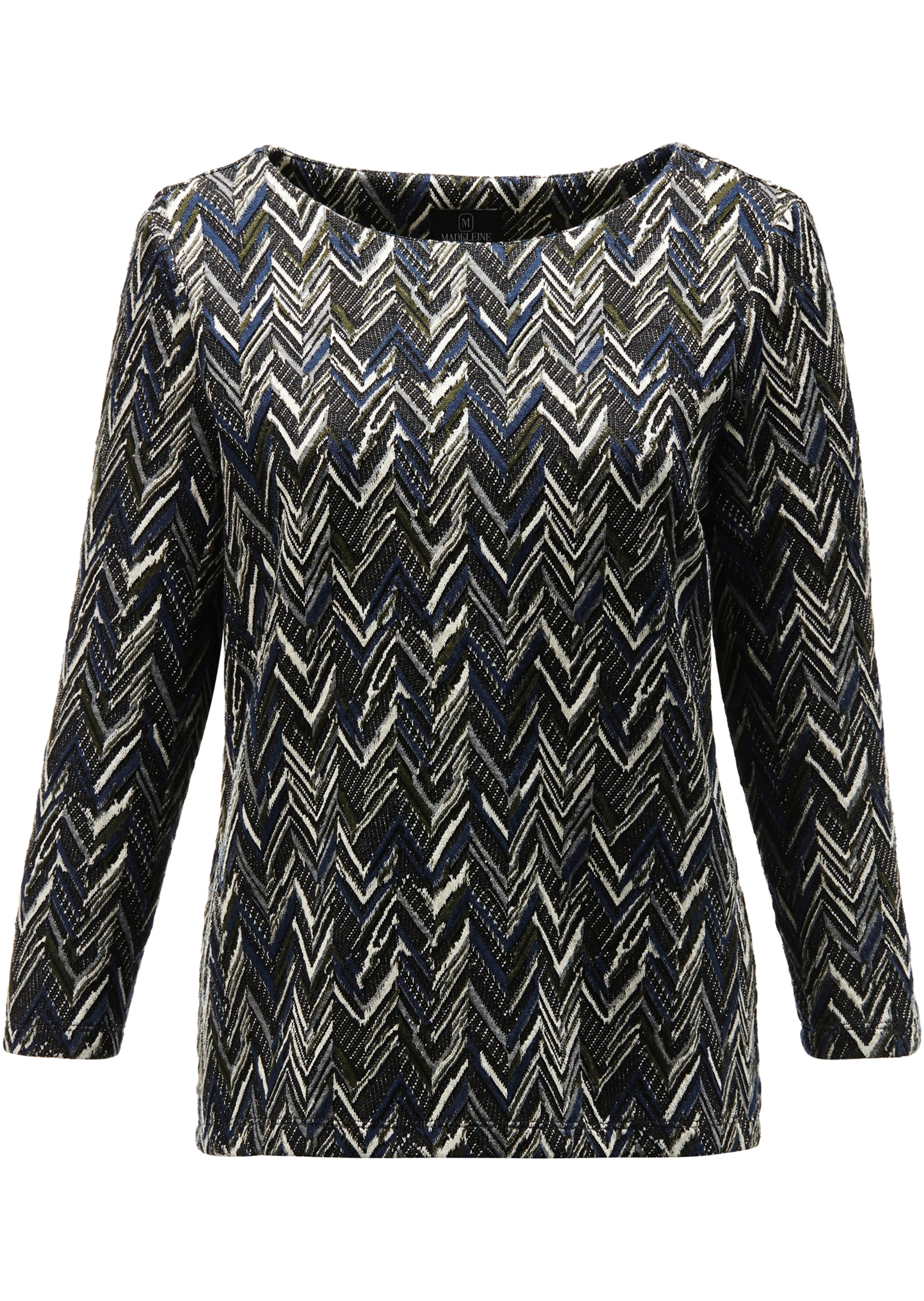 Shirt aus Stretch-Jacquard mit modischen 3/4-Ärmeln