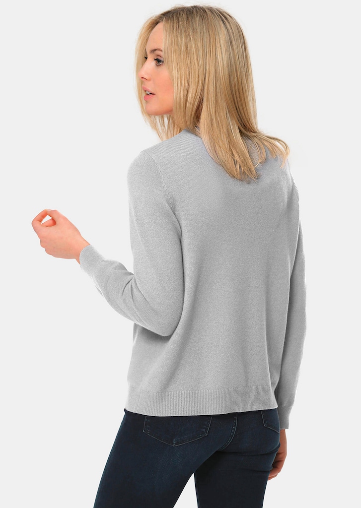 Kuschelweiche Kaschmir-Strickjacke mit Rundhals