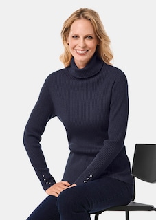 Eleganter Rollkragenpullover mit optischen Knöpfen thumbnail 4