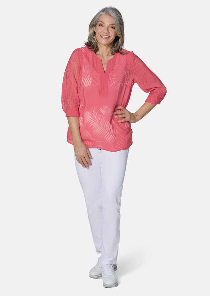 Casual gesneden etskantblouse