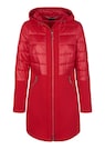 Lange Jacke im Materialmix mit Kapuze thumbnail 6