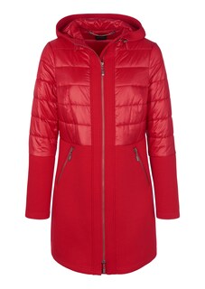 Lange Jacke im Materialmix mit Kapuze thumbnail 6