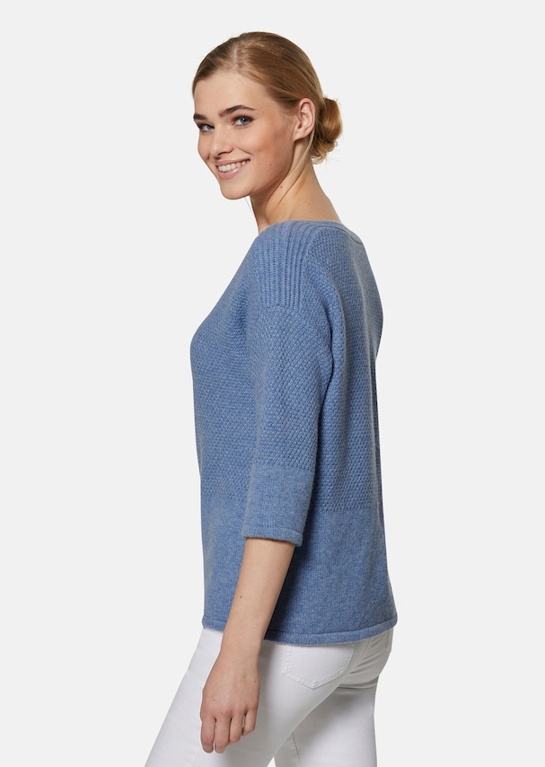 Cashmere jumper with textured mix 3