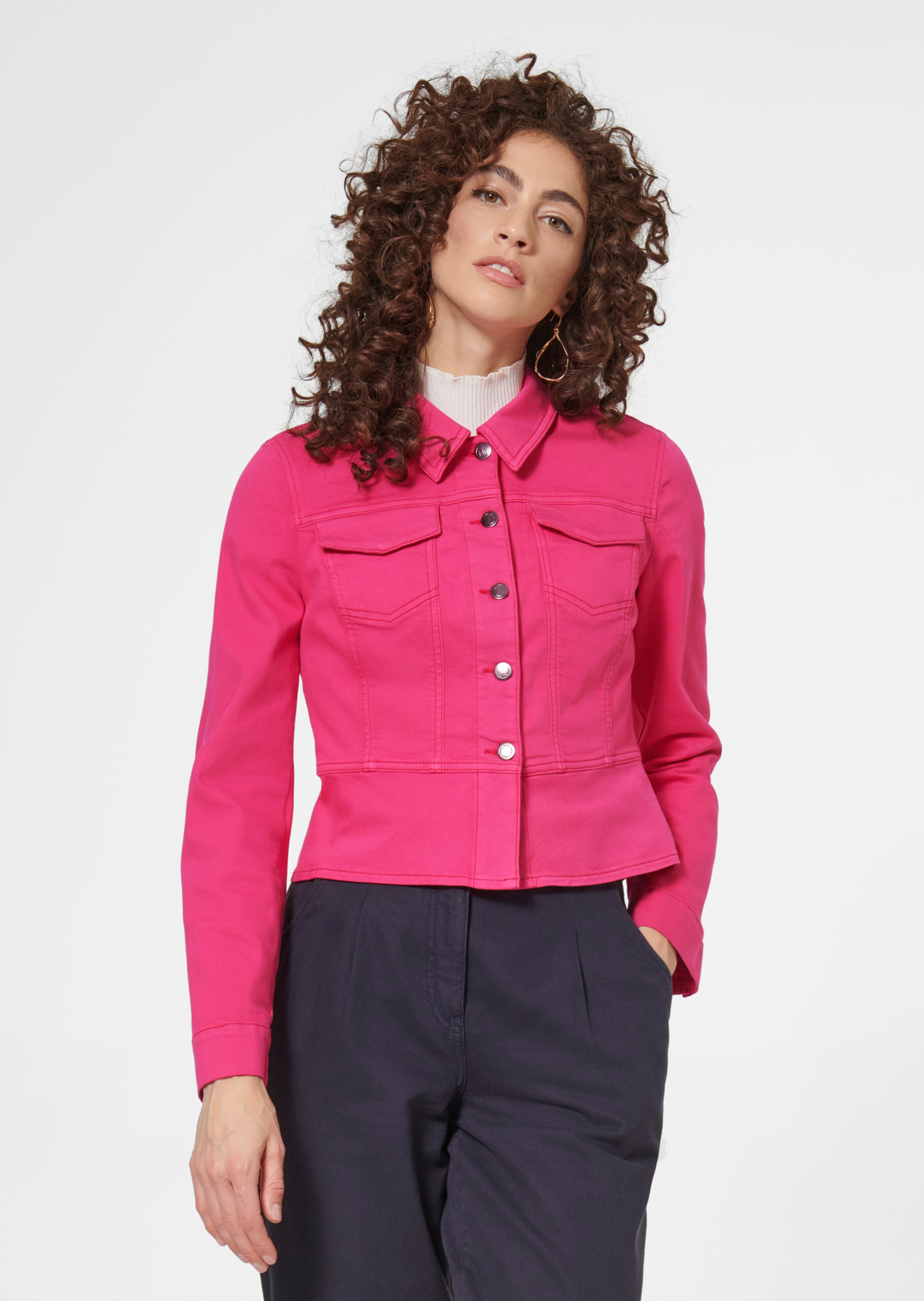 Denim jacket with feminine details