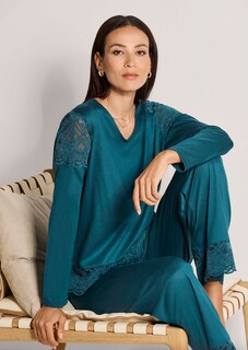 Pyjama-Oberteil mit Spitzeneinsätzen thumbnail 3