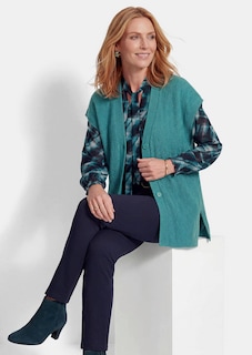 Tricot vest van merinowol met ruitpatroon thumbnail 4