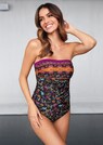 Bandeau-Badeanzug mit Bordürenprint thumbnail 6