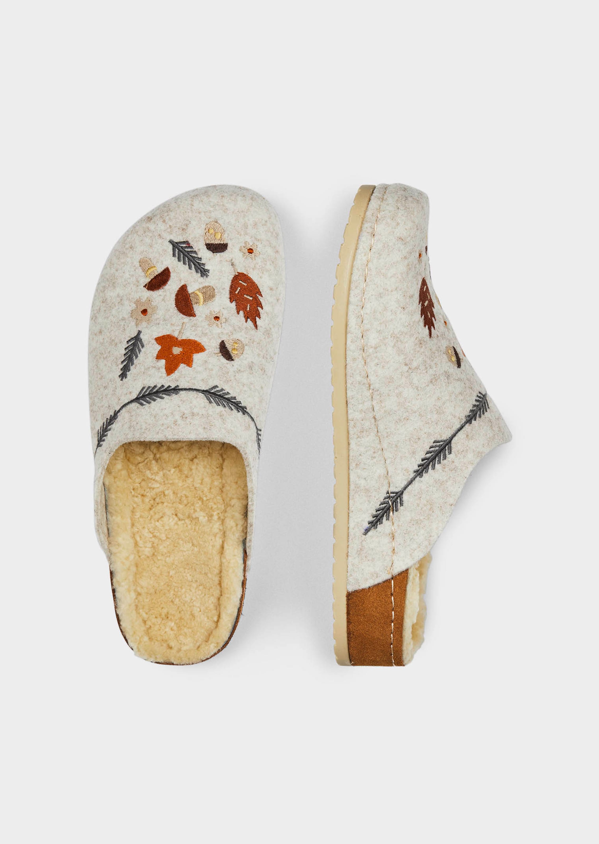 Pantoufles - gris pierre / brodé - Gr. 40 de Goldner Fashion