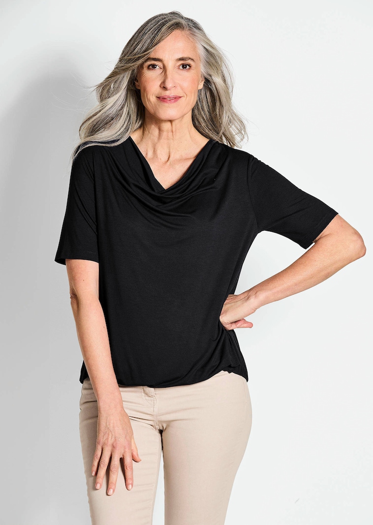 Shirt mit Wasserfallausschnitt