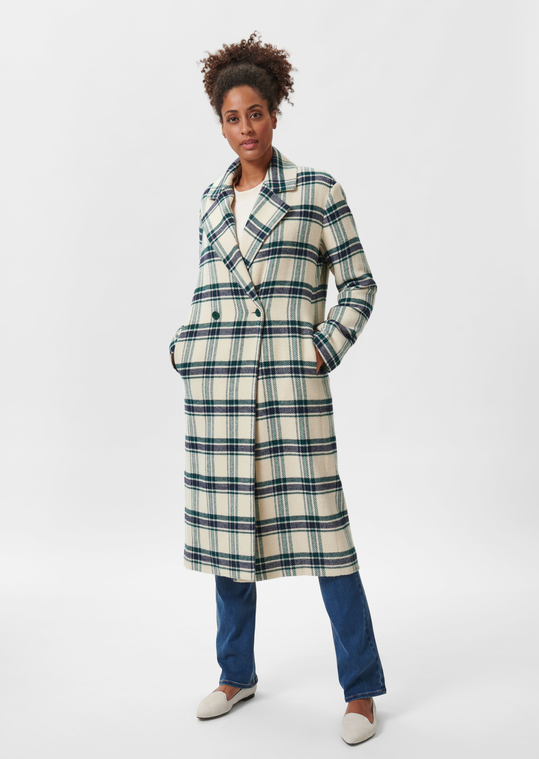 Blazer-Mantel mit coolem Karo-Dessin