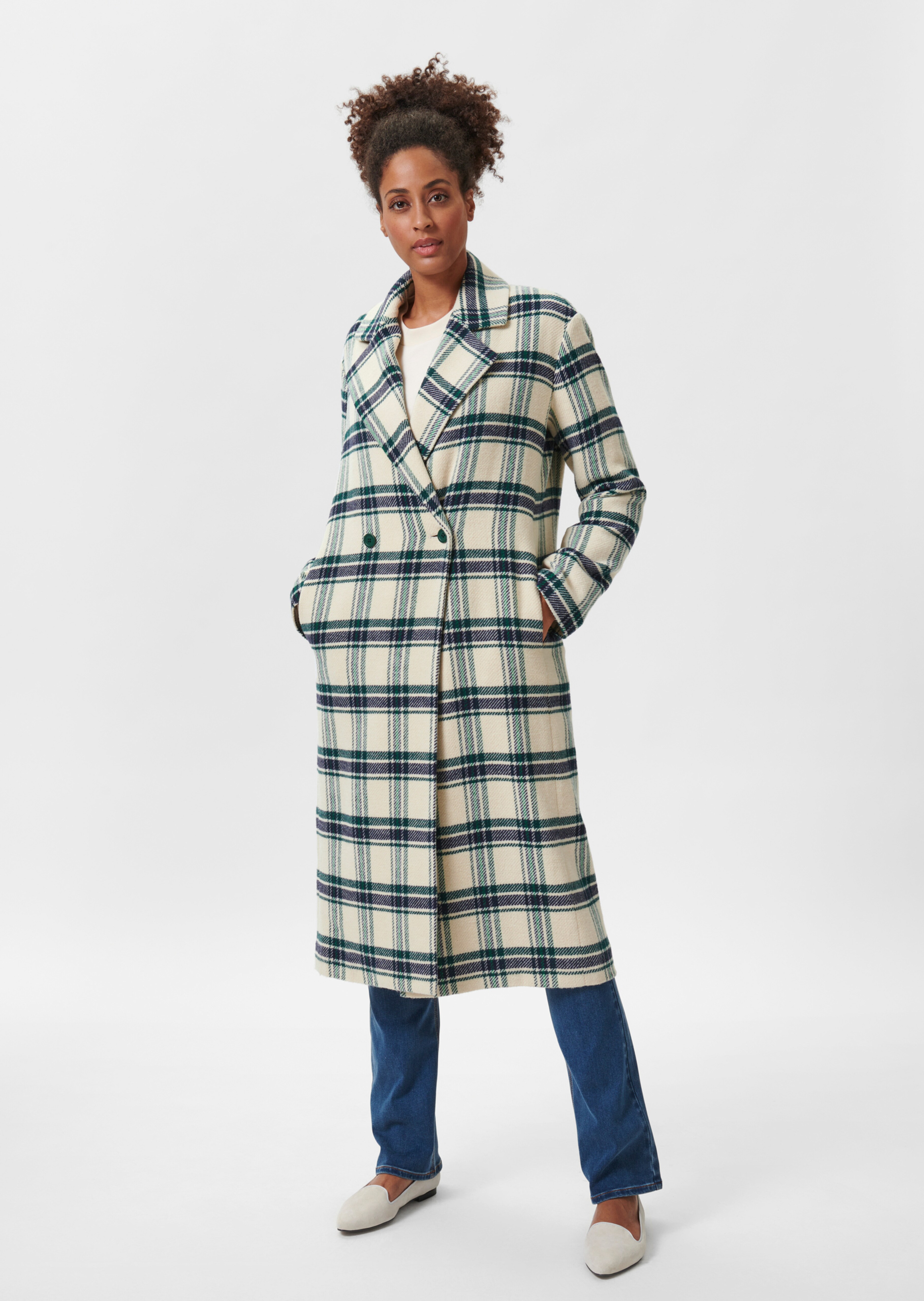 Blazer-Mantel mit coolem Karo-Dessin
