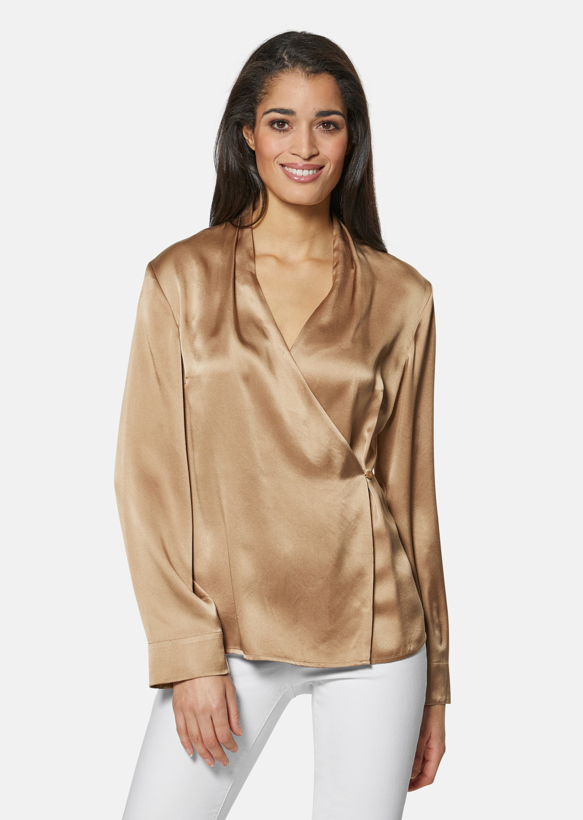 Wickelbluse aus Seidensatin
