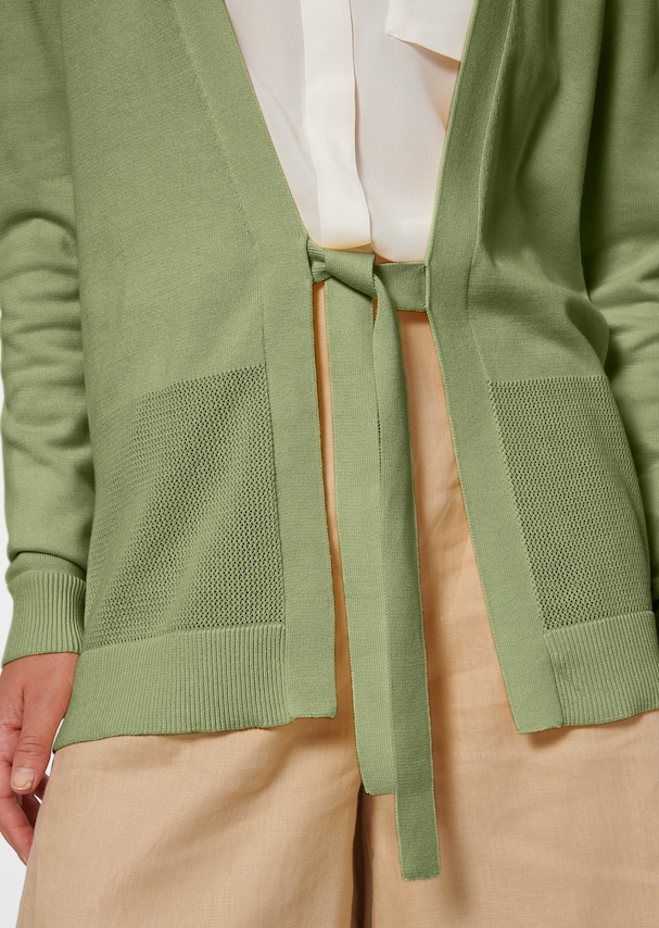 Strickjacke mit Taillen-Bindeband 4