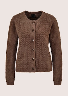 Flauschige Strickjacke mit Wabenstruktur thumbnail 6