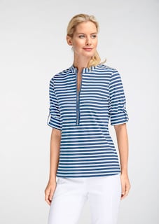 Sportief gestreept shirt in lang model thumbnail 7