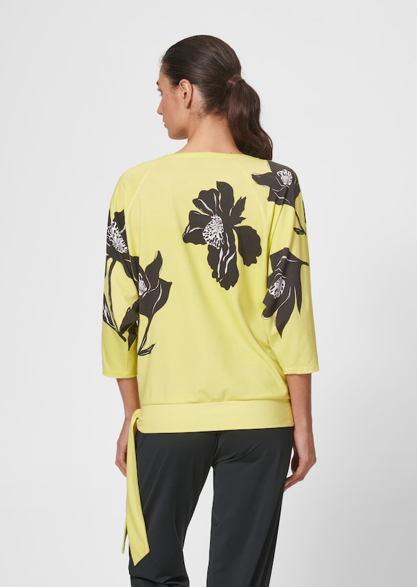 Yoga shirt with floral print and sequin embellishment 2