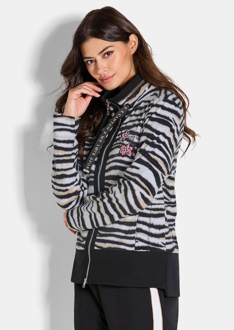 Fleecejacke im Animal Print