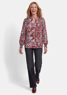Blouse met overslag van glinsterend viscose-satijn thumbnail 2