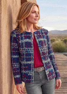 Jacquard-Jacke aus strukturiertem Jersey thumbnail 7