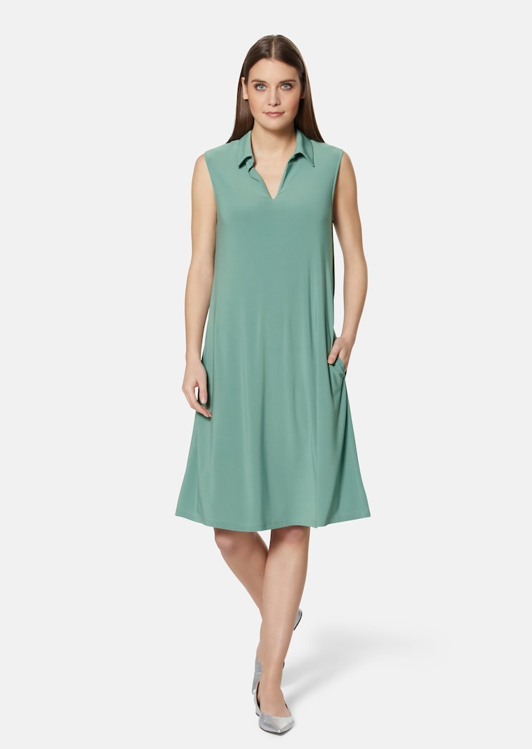 Sleeveless dress with shirt collar in sage green | MADELEINE Fashion Sleeveless dress with shirt collar in sage green | MADELEINE Fashion