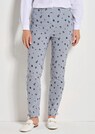 Broek LOUISA van bengaline, met strepen en bloemen thumbnail 7
