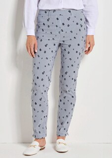 Broek LOUISA van bengaline, met strepen en bloemen thumbnail 7
