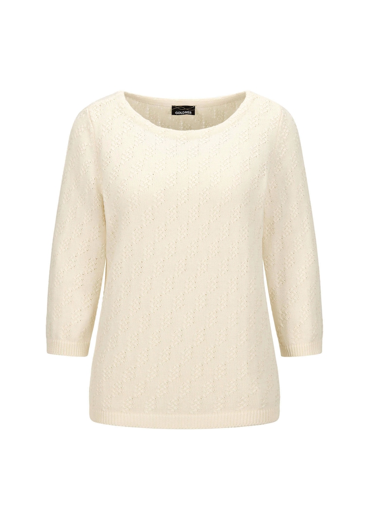 Pull à manches 3/4 en pur coton