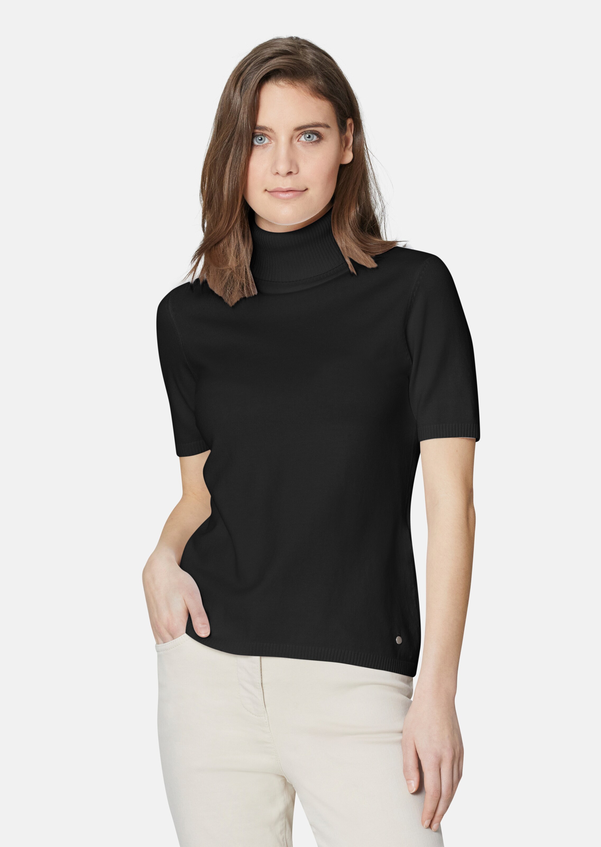 Rollkragenpullover mit kurzem Arm
