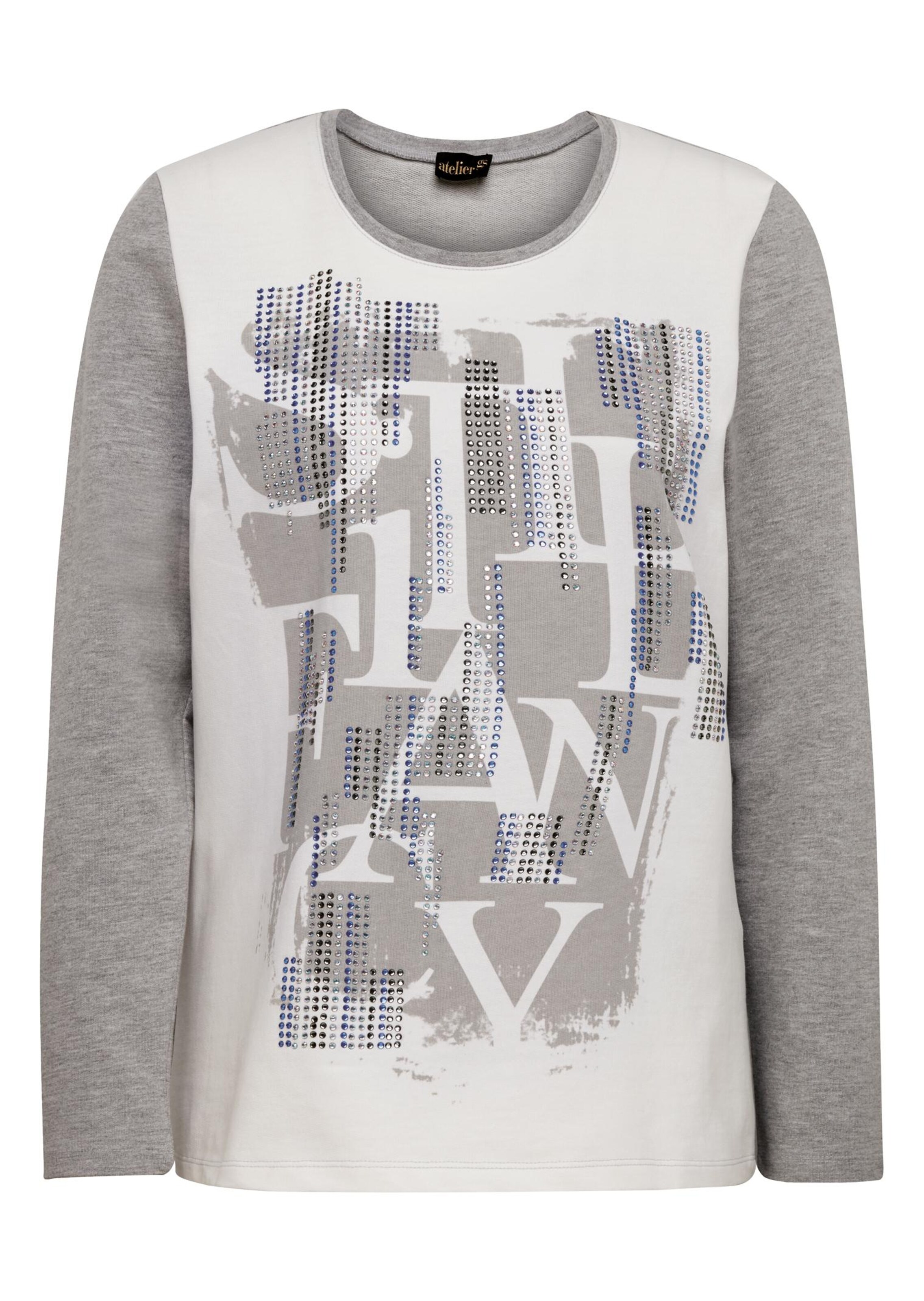 Pull façon T-shirt - gris / à motifs - Gr. 52 de Goldner Fashion