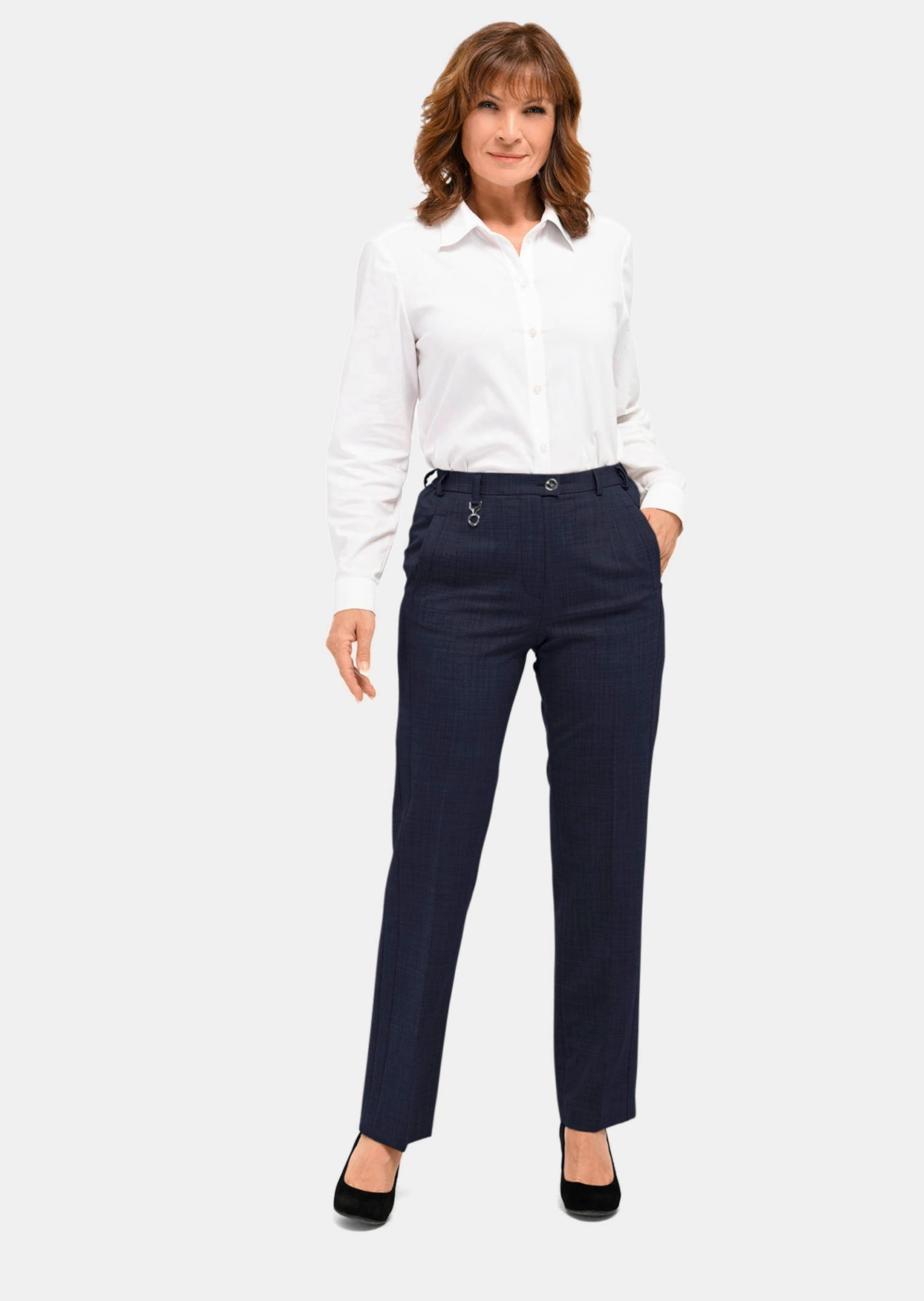 Pantalon en laine vierge ANNA - marine - Gr. 58 de Goldner Fashion
