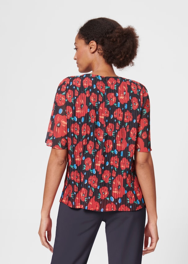 Pleated blouse with floral print 2