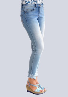 Jeans mit Ornamentstickerei thumbnail 1