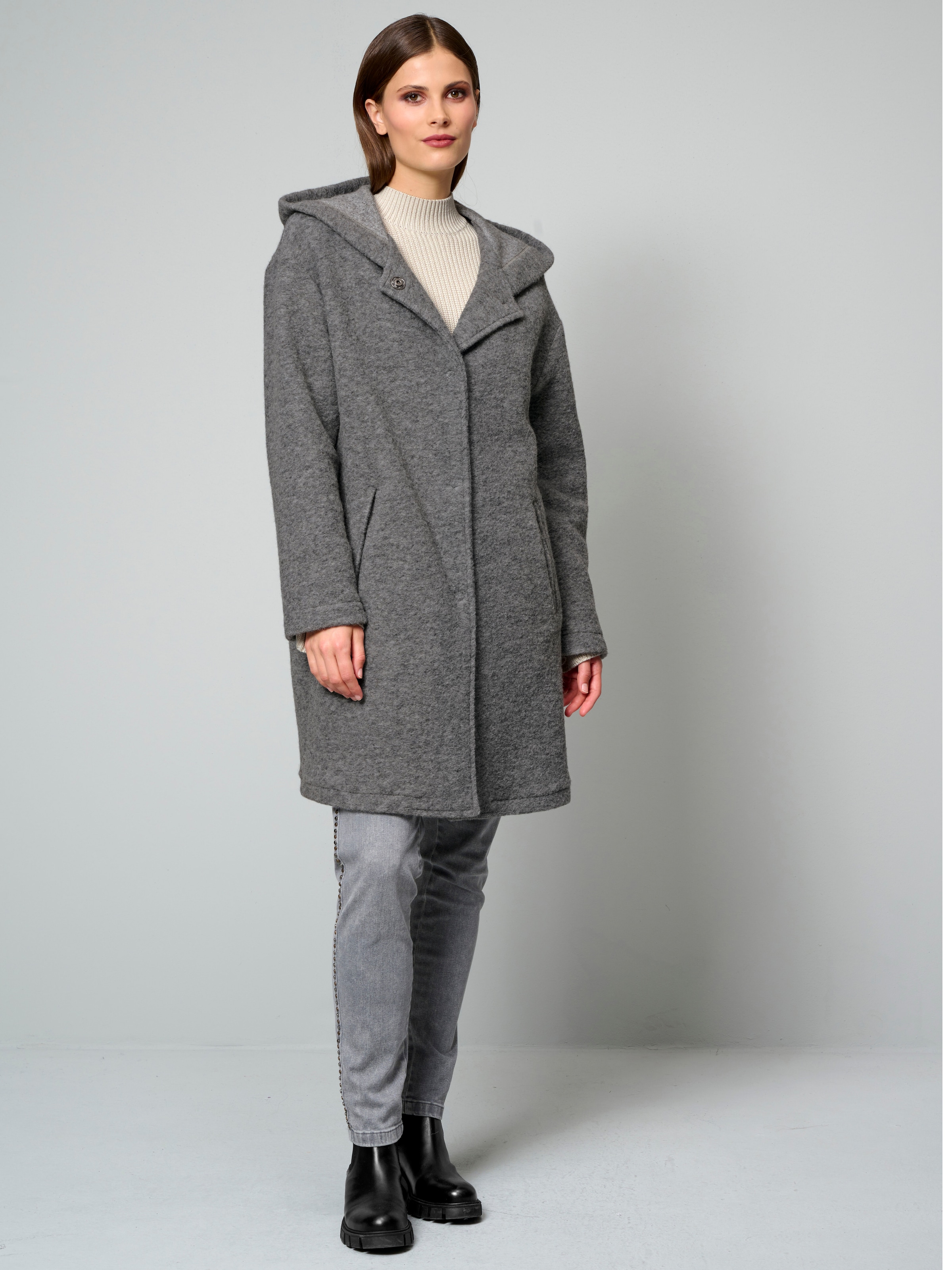 Kochwolljacke mit Kapuze