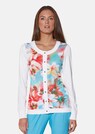 Jersey jacket with floral print inserts thumbnail 1
