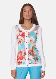 Jersey jacket with floral print inserts thumbnail 1