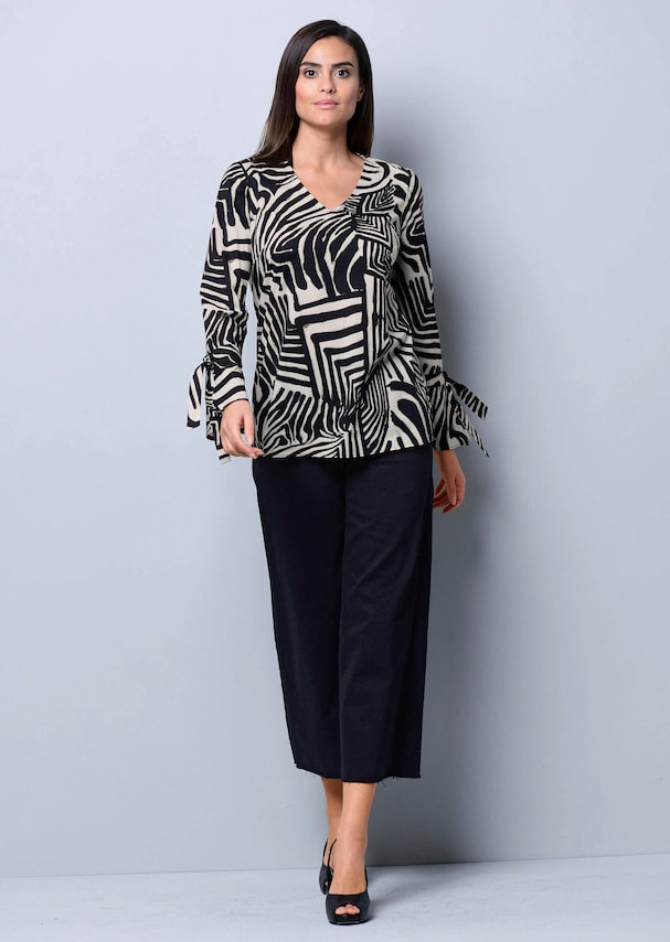 Bluse mit Bindeband am Ärmel 1
