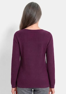 Fijn gebreide tricot pullover met boothals thumbnail 3