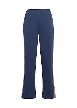 marine / blau / rosé / à motifs Pantalon de détente avec galon contrastant sur le côté
