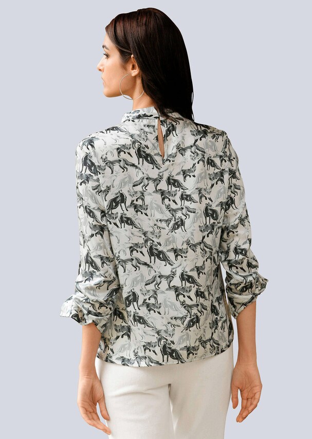 Bluse mit grafischem Alloverprint 2