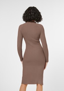 Schlankes Strickkleid mit edlem Zopfmuster thumbnail 3