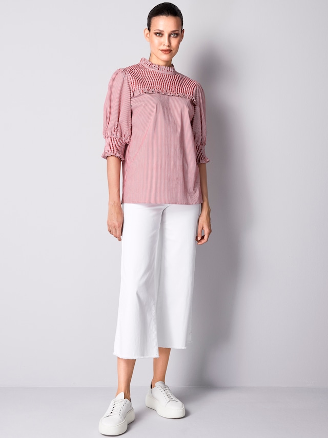 Bluse mit gesmoktem Ärmel 1